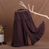 Little Girls Palazzo Pants Flowy Wide Leg Cotton Linen Pants Kids Toddler Baby Elastic Waist Loose (Coffee, 3-5 Years) view 2
