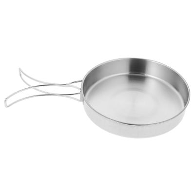 UTHCLO Stainless Steel Non-stick Camping Frying Pan Portable Cookware for Outdoor Cooking Easy to Clean Mini Skillet High-temperature Resistant Camping Cook Pot