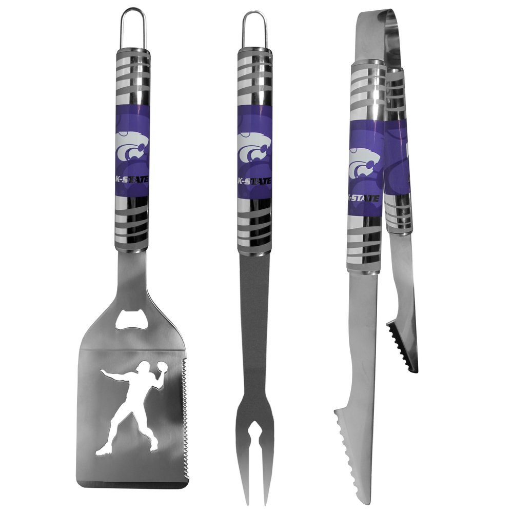 Siskiyou Sports NCAA Kansas State Wildcats 3 pc Tailgater BBQ Tools, One Size, Team Colors