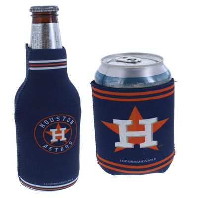 MLB Baseball Can & Bottle Holder Insulator Beverage Cooler (Houston - Stripe (Astros))