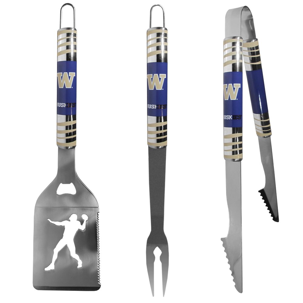 Siskiyou Sports NCAA Washington Huskies 3 pc Tailgater BBQ Tools, One Size, Team Colors