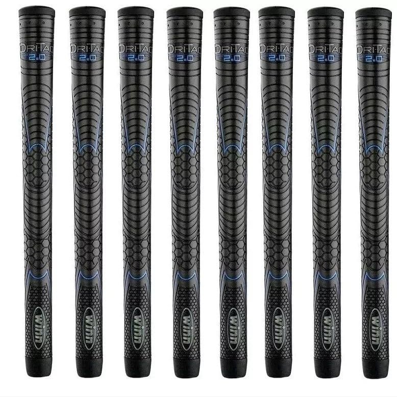 8 Piece Winn 62DT-JBK Dri-Tac 2.0 Golf Grip Midsize (+1/16") Bundle- Next Generation Golf Grip, Durable, Shock Absorbing, Non-Slip, Improves Swing Performance