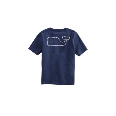 Vineyard Vines Girls' Vintage Whale Short-Sleeve Pocket Tee, Blue Blazer, 7