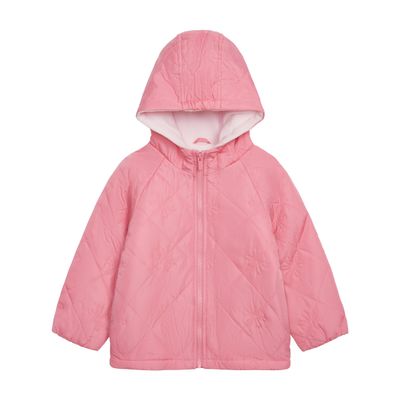 Carter's Girls Daisy Diamond Quilted Midweight Jacket, Pink, 2T