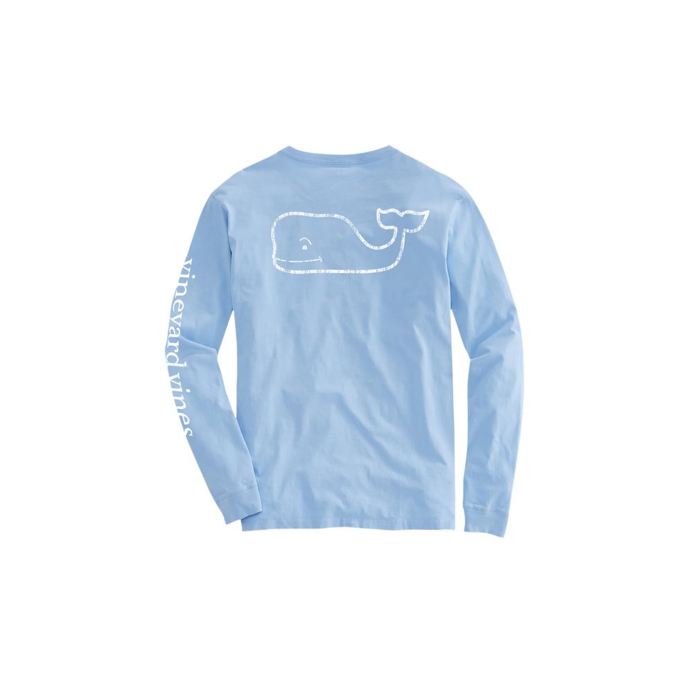 Vineyard Vines Girls' Vintage Whale Long-Sleeve Pocket Tee