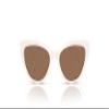 Vogue Eyewear VJ2026 Sunglasses, Ivory/Dark Brown, 50 mm view 1