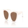 Vogue Eyewear VJ2026 Sunglasses, Ivory/Dark Brown, 50 mm view 2