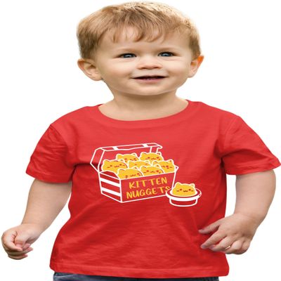 4T Red Toddler Kitten Nuggets Funny Cat Lovers Toddler T-Shirt