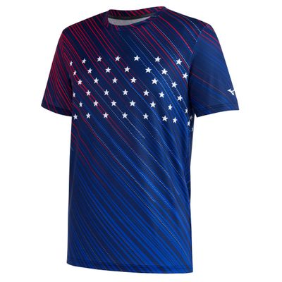 Mizuno Men's Patriot Star Printable Short Sleeve, Medieval Blue