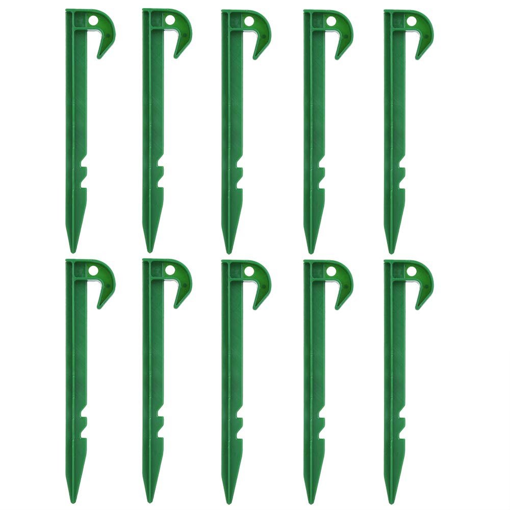 10 Pack Plastic Tent Stakes, Heavy Duty Tent Pegs Ground Pegs Garden Landscape Stake for Campings Outdoor and Garden Netting Lawn
