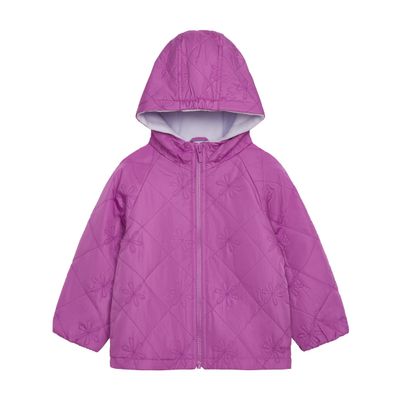Carter's Baby Girls Daisy Diamond Quilted Midweight Jacket, Purple, 24M