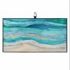 Golf Towels, Summer Wave Spray Beach Abstractive Ocean Style Ombre Turquoise Microfiber Waffle Absorbent Golf Accessories with Handy Clip for Golf Bag for Women, Men 24x16 Inch view 1