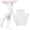 Ballet Tights for Girls Dance Leggings Toddler Ballet Tights Girls Thick Soft Footed Kids Ballet Cute (White, 7-8 Years) view 1