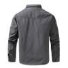 QIQICITI Men's Long Sleeved Flannel Lined Workwear Casual Button up Shirt Jacket (US, Alpha, Small, Dark Grey) view 3