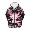 Viewamoon Axolotl Zip Hoodies for Girls Long Sleeve Shirts Cherry Blossom Sweater With Zipper For Kids Loosr Fall Outfit Fashion Cute Shirt for Girls 6-16 Age Size M view 1