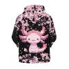 Viewamoon Axolotl Zip Hoodies for Girls Long Sleeve Shirts Cherry Blossom Sweater With Zipper For Kids Loosr Fall Outfit Fashion Cute Shirt for Girls 6-16 Age Size M view 2