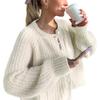 Wyeysyt Womens Cardigan Sweater Button Down Long Sleeve Chunky Soft Knit Sweater Fall Open Front Loose Casual Cardigan Coat(Beige-M) view 1