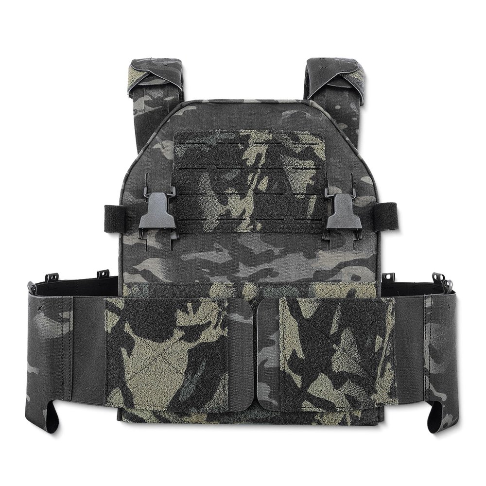 ACETAC LPPC V.2 Tactical Vest, Low-Profile Vest, Modular, Placard Compatible, Made from 1000D Nylon Laminates MultiCam (MultiCam Black)