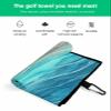 Golf Towels, Ombre Summer Sea Waves Spray Sandy Beach Gradient Turquoise Microfiber Waffle Absorbent Golf Accessories with Handy Clip for Golf Bag for Women, Men 24x16 Inch view 2