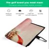 Savannan Golf Towels, Merry Christmas Santa Eucalyptus Leaves Pine Needle Bow Winter Microfiber Waffle Absorbent Golf Accessories with Handy Clip for Golf Bag for Women, Men 24x16 Inch view 2