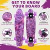 Nattork Skateboards 22 Inch Mini Cruiser Purple Skateboard Complete Retro Skate Boards with Colorful Light Up PU Wheels for Kids Girls Boys Beginners view 2