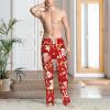 Custom Pajamas with Face Custom Casual Pajama Pants for Men Personalized Pajama Set with Photo Image Customize Funny Text Logo Pj Pants Add Your Own Image Text X-Large view 3