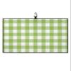 Savannan Golf Towels, Country Style Light Green and White Plaid Buffalo Check Microfiber Waffle Absorbent Golf Accessories with Handy Clip for Golf Bag for Women, Men 24x16 Inch view 1