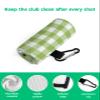 Savannan Golf Towels, Country Style Light Green and White Plaid Buffalo Check Microfiber Waffle Absorbent Golf Accessories with Handy Clip for Golf Bag for Women, Men 24x16 Inch view 4
