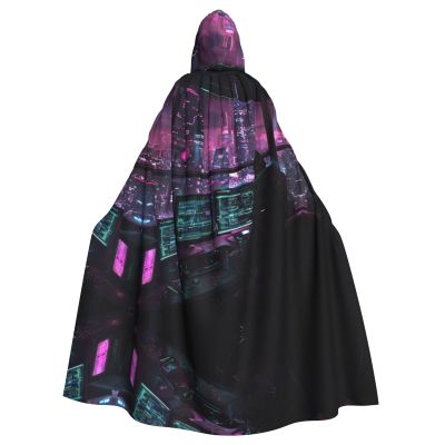 SDEGTHO Hacker Era Adult Hooded Cloak Cape Halloween Witch Costume For Men And Women Cosplay Costumes