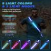 Fitense LED Reflective Belt Sash - 5 Lights Colors & 3 Light Modes High Visibility Night Safety Belt, Rechargeable Light Up Running Gear Adjustable Vest Straps for Runners Walkers Men Women view 2