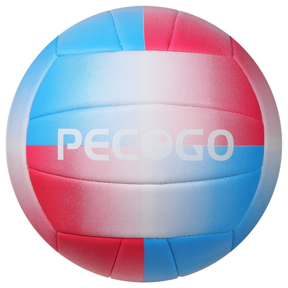 PECOGO Volleyball Size 5 PU Leather Soft Indoor Outdoor Volleyballs Sports Training Game Play Ball for Beginner, Teenager, Adult, 8.2 (Pink+Blue)