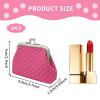 AfitLulu 2Pcs Polka Dot Coin Purse for Women, Small Change Purse Kiss Lock Coin Wallet (White+Rose Pink, Blue+Pink) view 2