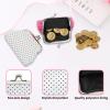 AfitLulu 2Pcs Polka Dot Coin Purse for Women, Small Change Purse Kiss Lock Coin Wallet (White+Rose Pink, Blue+Pink) view 3
