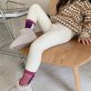 Baby Girls Winter Leggings Fleece Lined Toddler Kids Basic Solid Full Length Pants for School Girl (Beige, 5-6 Years) view 4
