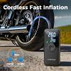 Electric Bike Pump Portable for Bicycle Tires, Compact Motor Air Pump - Fast Inflator 150PSI Smart Air Pump with Digital Pressure Gauge for Bike, E-Bike, Motorcycle with Presta and Schrader Valve view 2