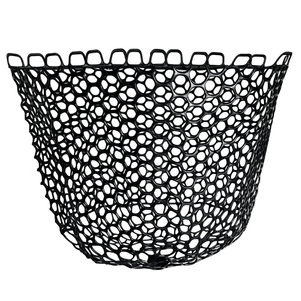 CWSDXM Fishing Landing Net Trout Net Replacement Netting with Rubber Mesh for Fish Fly and Fishing Landing (Black Rubber Fishing Net, Dia 40cm*Dep 25cm(Cir 130cm))