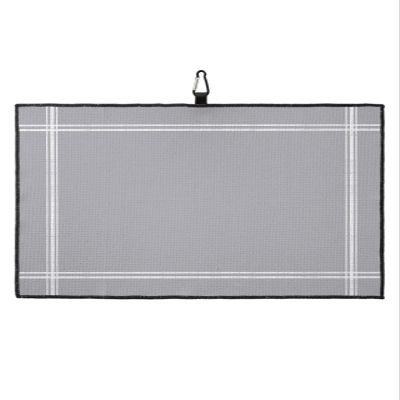 Savannan Golf Towels, Light Gray Microfiber Waffle Absorbent Golf Accessories with Handy Clip for Golf Bag for Women, Men 24x16 Inch