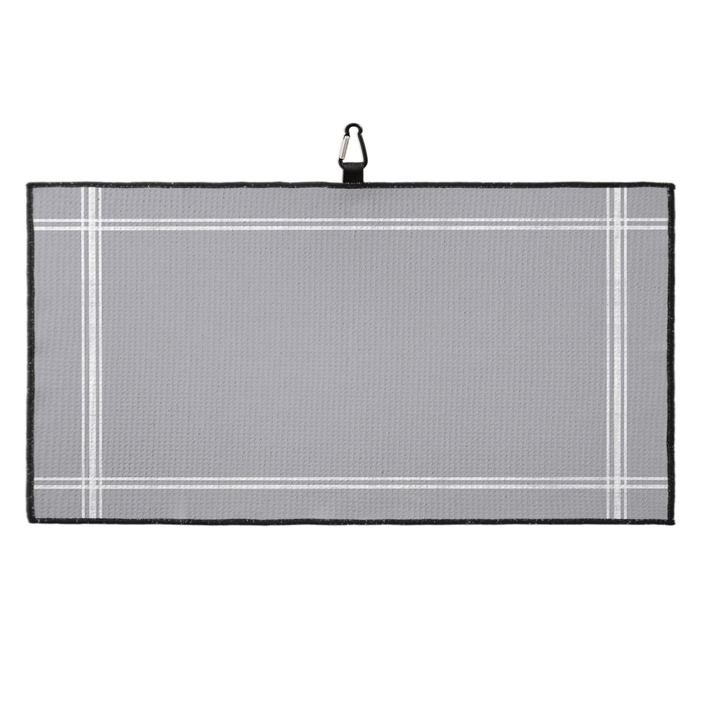 Savannan Golf Towels, Light Gray Microfiber Waffle Absorbent Golf Accessories with Handy Clip for Golf Bag for Women, Men 24x16 Inch