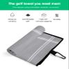 Savannan Golf Towels, Light Gray Microfiber Waffle Absorbent Golf Accessories with Handy Clip for Golf Bag for Women, Men 24x16 Inch view 2