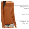Orange Tops for Women Long Sleeve Loose Fit Off The Shoulder Fall Clothing Orange S view 4