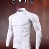 Bestgift Long Sleeve Running Sports Breathable Tights High Neck Fitness Clothing Quick Drying White 3XL view 3