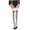 Gothic Cross Thigh High Stockings, Nun Stockings Gothic Style Socks Cross Print Stockings for Halloween Cosplay Party view 2
