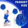 60 Pcs Cheerleading Pom Poms Bulk Cheer Pom Poms Sets Metallic Foil Fun Spirited Cheer Pom Poms with Plastic Handles, Cheerleader Pompoms for Kids Adults Sports Match Cheering Squad view 2
