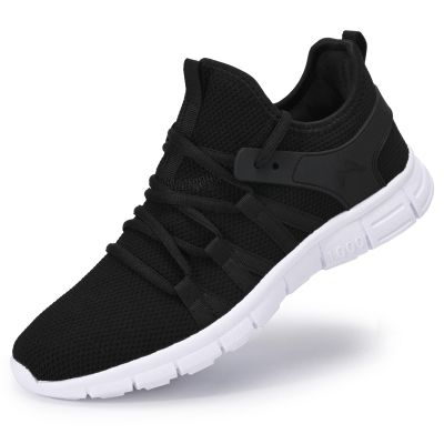 AOE Womens Fashion Running Walking Shoes Ultra Lightweight Breathable Mesh Tennis Shoes Non Slip Athletic Workout Gym Sneakers Black White 10.5women / 9.5men