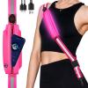 Fitense LED Reflective Belt Sash with Phone Holder, High Visibility Reflective Running Gear Rechargeable Light Up Safety Lights for Walkers for Runners Men Women view 1