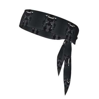 Black Robot Sports Bandanas Double-Sided Headscarf Adjustable Athletic Headband