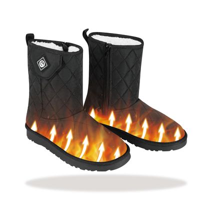 SAVIOR HEAT Heated Boots Heated Shoes for Women Men,Electric Rechargeable Heated Foot Warmer for Feet,Stylish Winter Footwear (Black,M7/W8.5)