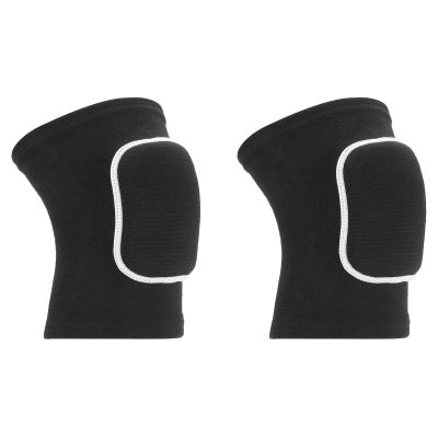 PATIKIL Large Protective Knee Pads, 2 Pcs Anti-Slip Padded Sponge Knee Brace Support Breathable Knee Sleeve for Dance Skating Football Basketball Volleyball Protector, Black White