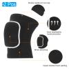 PATIKIL Large Protective Knee Pads, 2 Pcs Anti-Slip Padded Sponge Knee Brace Support Breathable Knee Sleeve for Dance Skating Football Basketball Volleyball Protector, Black White view 2