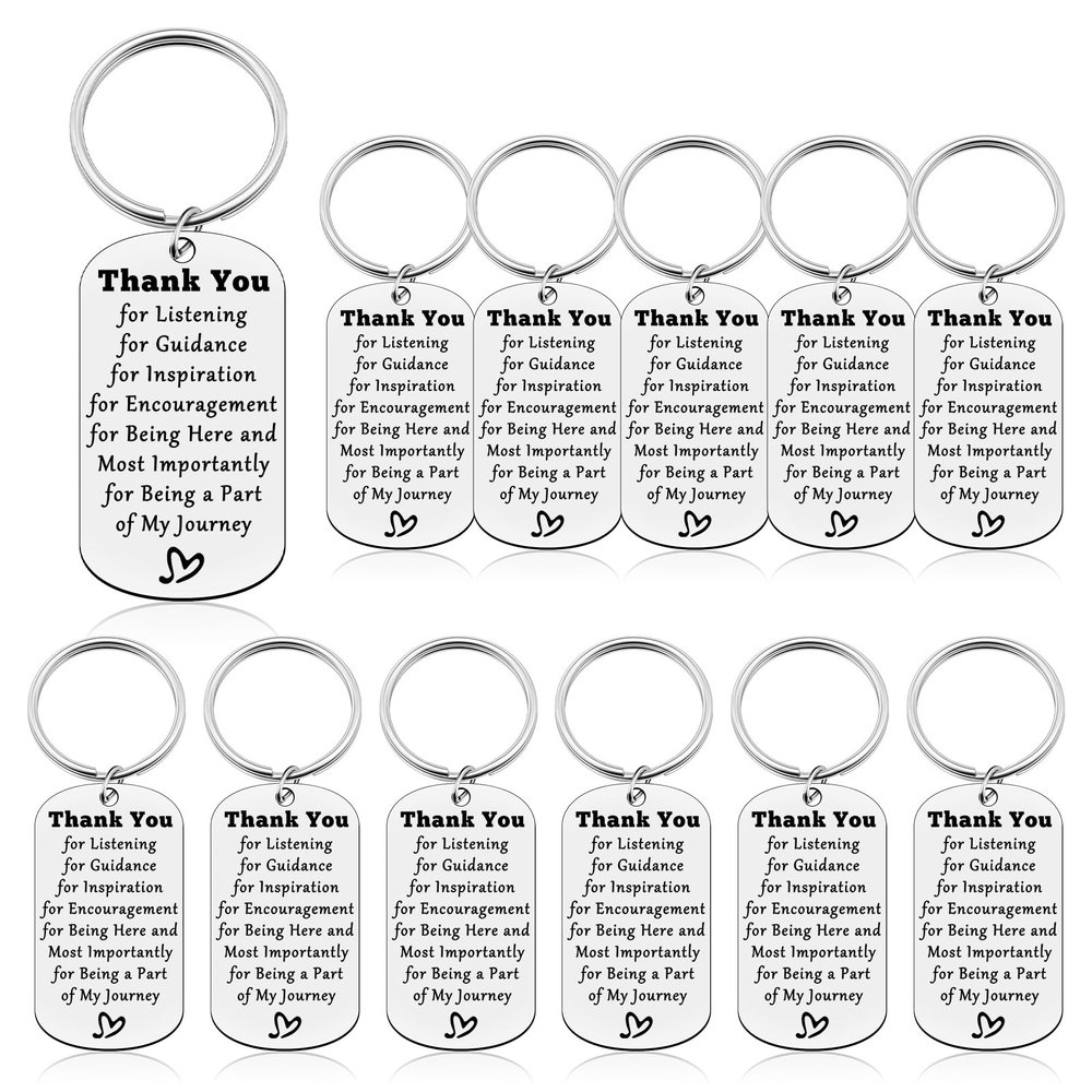 12 Pcs Mentor Keychain for Men Thank You Keychain Appreciation Jewelry for Coworker Boss Going Away Gift Teacher Retirement Present Teacher Appreciation Gift Boss Gifts Leaving Present for Mentor